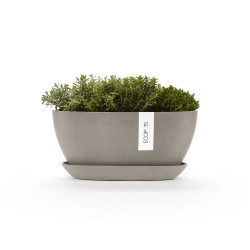 Pot Ovale Sofia 30 + Soucoupe - 30 x 13 x H. 13,9 cm - 2,7 L - ECOPOTS