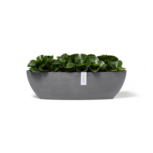 Pot Ovale Sofia Long 56 Gris + réservoir d'eau - 56 x 14 x H. 16 cm - 7 L - ECOPOTS