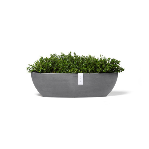 Pot Ovale Sofia Long 56 Gris + réservoir d'eau - 56 x 14 x H. 16 cm - 7 L - ECOPOTS