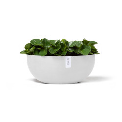 Pot Ovale Sofia Big 43 Blanc Pur + réservoir d'eau - 43 x 25 x H. 17,5 cm - 8,2 L de marque ECOPOTS, référence: J7921600