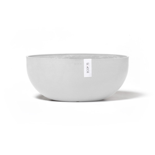 Pot Ovale Sofia Big 43 Blanc Pur + réservoir d'eau - 43 x 25 x H. 17,5 cm - 8,2 L - ECOPOTS