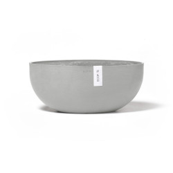 Pot Ovale Sofia Big 43 Blanc Gris + réservoir d'eau - 43 x 25 x H. 17,5 cm - 8,2 L - ECOPOTS