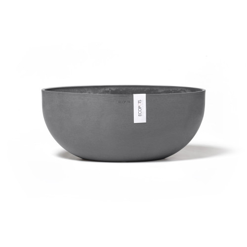 Pot Ovale Sofia Big 43 Gris + réservoir d'eau - 43 x 25 x H. 17,5 cm - 8,2 L - ECOPOTS