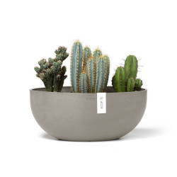 Pot Ovale Sofia Big 43 Taupe + réservoir d'eau - 43 x 25 x H. 17,5 cm - 8,2 L - ECOPOTS