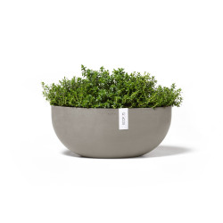 Pot Ovale Sofia Big 43 Taupe + réservoir d'eau - 43 x 25 x H. 17,5 cm - 8,2 L - ECOPOTS