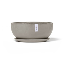 Pot Ovale Sofia Big 43 Taupe + réservoir d'eau - 43 x 25 x H. 17,5 cm - 8,2 L - ECOPOTS