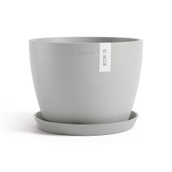 Pot Rond Stockholm 31 Blanc Gris - Ø 31 x H. 23,3 cm - 12,9 L - ECOPOTS