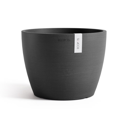 Pot Rond Stockholm 24 Gris Foncé - Ø 23,2 x H. 17,6 cm - 5,4 L - ECOPOTS