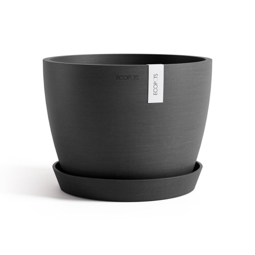 Pot Rond Stockholm 24 Gris Foncé - Ø 23,2 x H. 17,6 cm - 5,4 L - ECOPOTS