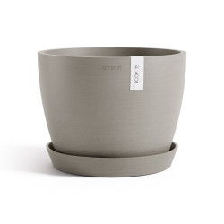 Pot Rond Stockholm 24 Taupe - Ø 23,2 x H. 17,6 cm - 5,4 L - ECOPOTS