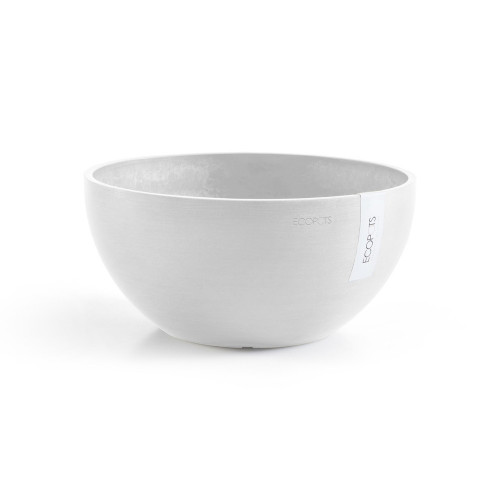 Pot Rond Brussels 30 Blanc Pur - Ø 30 x H. 14 cm - 6,5 L - ECOPOTS