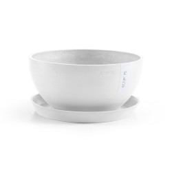 Pot Rond Brussels 35 Blanc Pur - Ø 35 x H. 16,5 cm - 11,5 L - ECOPOTS