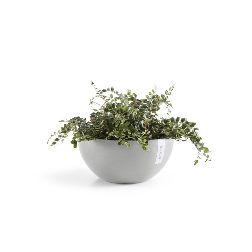 Pot Rond Brussels 25 Blanc Gris - Ø 25 x H. 12 cm - 3,6 L - ECOPOTS