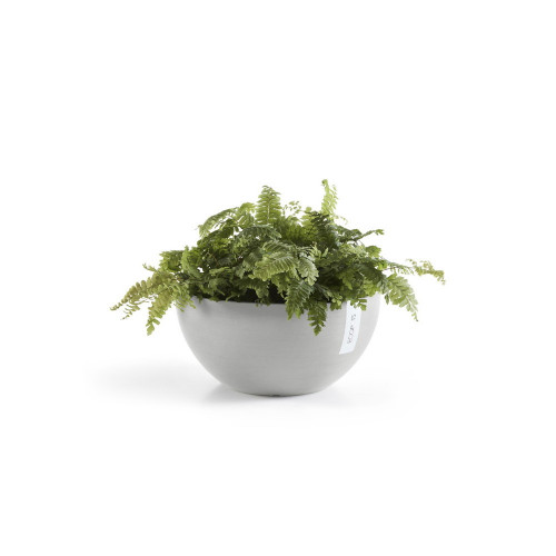 Pot Rond Brussels 25 Blanc Gris - Ø 25 x H. 12 cm - 3,6 L - ECOPOTS