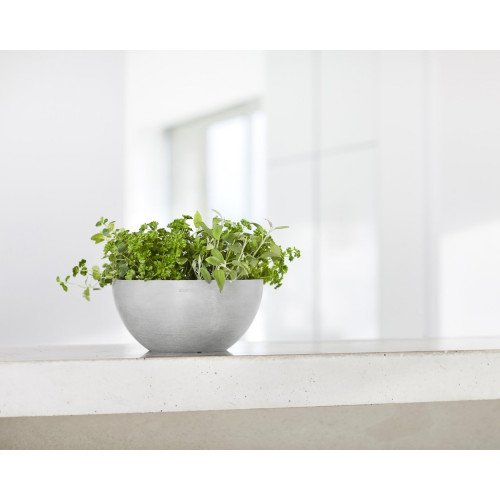 Pot Rond Brussels 25 Blanc Gris - Ø 25 x H. 12 cm - 3,6 L - ECOPOTS