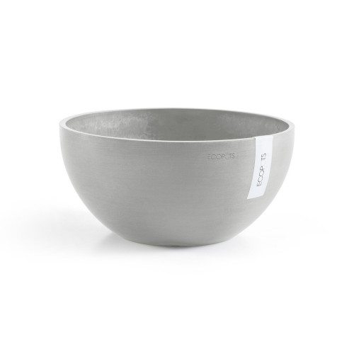 Pot Rond Brussels 30 Blanc Gris - Ø 30 x H. 14 cm - 6,5 L - ECOPOTS