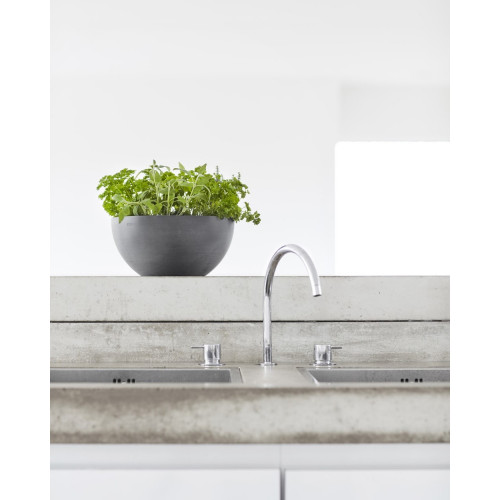 Pot Rond Brussels 25 Gris - Ø 25 x H. 12 cm - 3,6 L - ECOPOTS