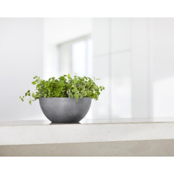 Pot Rond Brussels 25 Gris - Ø 25 x H. 12 cm - 3,6 L - ECOPOTS