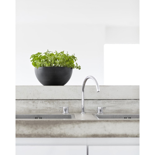 Pot Rond Brussels 25 Gris Foncé - Ø 25 x H. 12 cm - 3,6 L - ECOPOTS