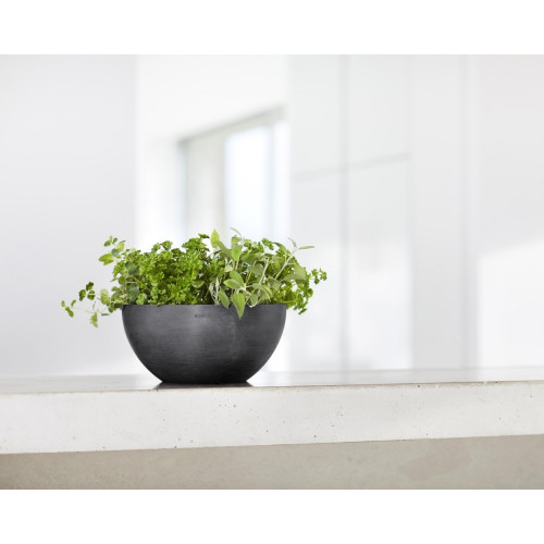 Pot Rond Brussels 25 Gris Foncé - Ø 25 x H. 12 cm - 3,6 L - ECOPOTS