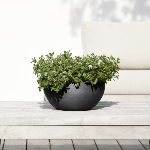 Pot Rond Brussels 30 Gris Foncé - Ø 30 x H. 14 cm - 6,5 L - ECOPOTS