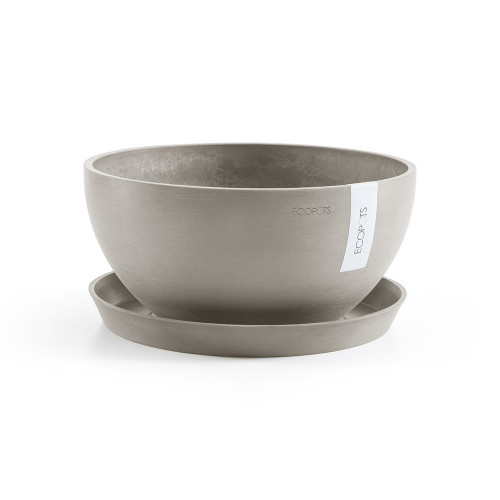 Pot Rond Brussels 35 Taupe - Ø 35 x H. 16,5 cm - 11,5 L - ECOPOTS