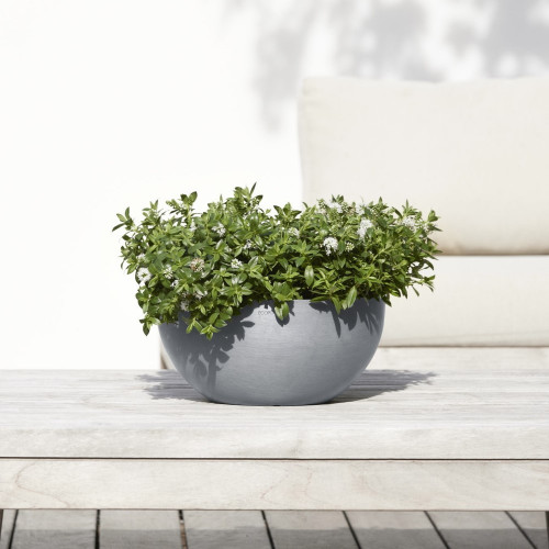 Pot Rond Brussels 30 Bleu Gris - Ø 30 x H. 14 cm - 6,5 L - ECOPOTS