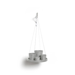 Support suspendu Hanging 36 Blanc Gris - Ø 36 x H. 3 cm - ECOPOTS