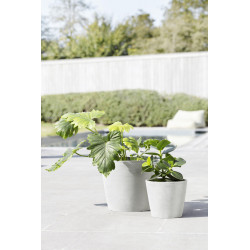 Pot Rond Amsterdam 20 Blanc Pur + réservoir d'eau - Ø 20 x H. 17,5 cm - 4 L - ECOPOTS