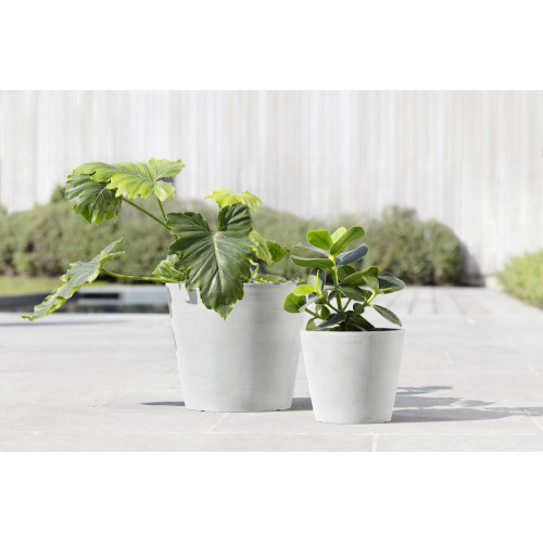 Pot Rond Amsterdam 20 Blanc Pur + réservoir d'eau - Ø 20 x H. 17,5 cm - 4 L - ECOPOTS