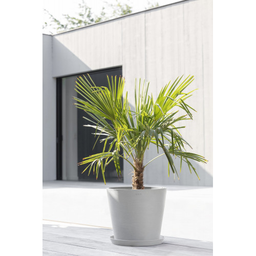 Pot Rond Amsterdam 40 Blanc Gris + réservoir d'eau - Ø 40 x H. 35 cm - 28 L - ECOPOTS