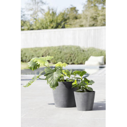 Pot Rond Amsterdam 20 Gris + réservoir d'eau - Ø 20 x H. 17,5 cm - 4 L - ECOPOTS