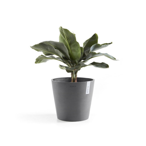 Pot Rond Amsterdam 30 Gris + réservoir d'eau - Ø 30 x H. 26,3 cm - 12,8 L - ECOPOTS