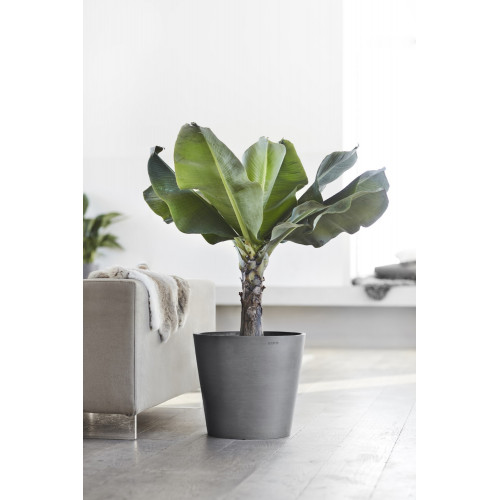 Pot Rond Amsterdam 40 Gris + réservoir d'eau - Ø 40 x H. 35 cm - 28 L - ECOPOTS