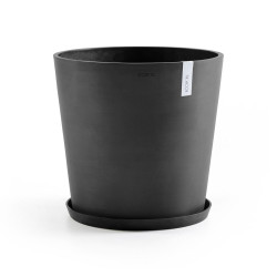 Pot Rond Amsterdam 50 Gris Foncé + réservoir d'eau - Ø 50 x H. 43,8 cm - 62 L - ECOPOTS