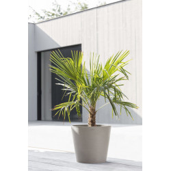 Pot Rond Amsterdam 40 Taupe + réservoir d'eau - Ø 40 x H. 35 cm - 28 L - ECOPOTS