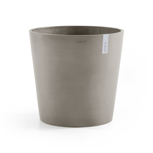 Pot Rond Amsterdam 50 Taupe + réservoir d'eau - Ø 50 x H. 43,8 cm - 62 L - ECOPOTS