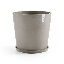 Pot Rond Amsterdam 50 Taupe + réservoir d'eau - Ø 50 x H. 43,8 cm - 62 L - ECOPOTS