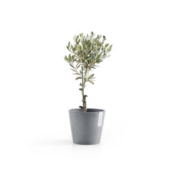 Pot Rond Amsterdam 20 Bleu Gris + réservoir d'eau - Ø 20 x H. 17,5 cm - 4 L - ECOPOTS