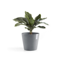 Pot Rond Amsterdam 30 Bleu Gris + réservoir d'eau - Ø 30 x H. 26,3 cm - 12,8 L - ECOPOTS