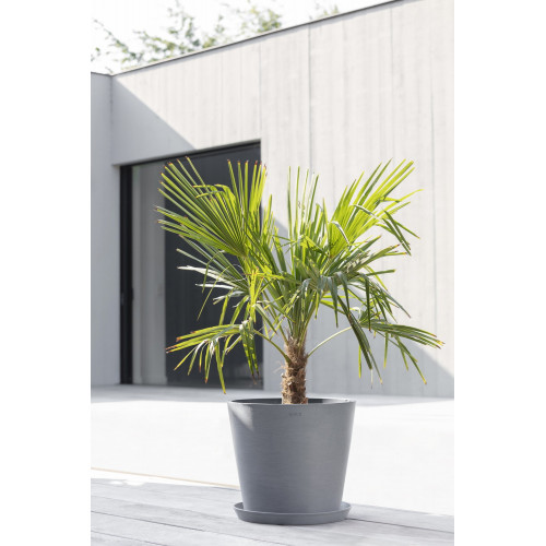 Pot Rond Amsterdam 40 Bleu Gris + réservoir d'eau - Ø 40 x H. 35 cm - 28 L - ECOPOTS