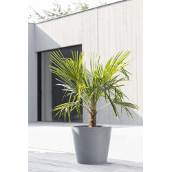 Pot Rond Amsterdam 40 Bleu Gris + réservoir d'eau - Ø 40 x H. 35 cm - 28 L - ECOPOTS