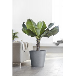 Pot Rond Amsterdam 40 Bleu Gris + réservoir d'eau - Ø 40 x H. 35 cm - 28 L - ECOPOTS