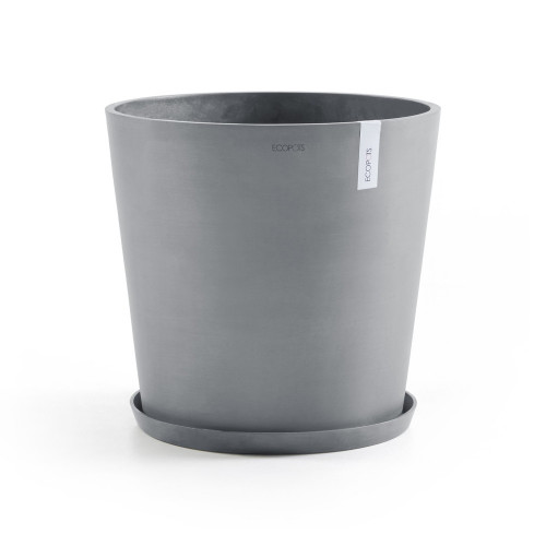 Pot Rond Amsterdam 50 Bleu Gris + réservoir d'eau - Ø 50 x H. 43,8 cm - 62 L - ECOPOTS