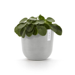 Pot Rond Oslo 25 Blanc Gris + réservoir d'eau - Ø 25 x H. 21,8 cm - 7,7 L de marque ECOPOTS, référence: J7931900