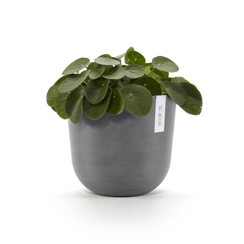 Pot Rond Oslo 25 Gris + réservoir d'eau - Ø 25 x H. 21,8 cm - 7,7 L - ECOPOTS