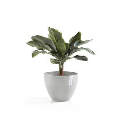 Pot Rond Antwerp 30 Blanc Gris - Ø 30 x H. 25,5 cm - 11,4 L - ECOPOTS