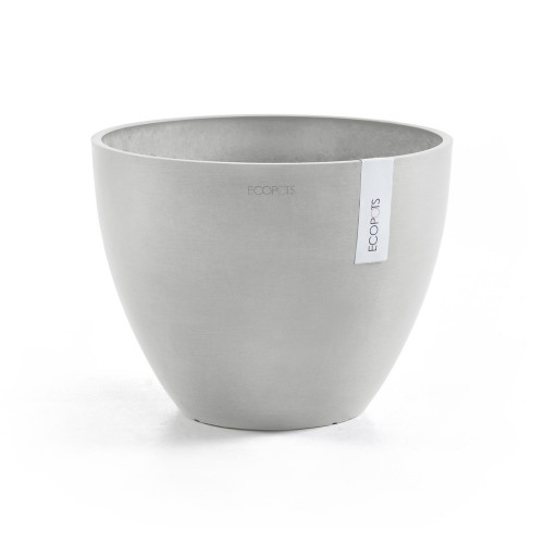 Pot Rond Antwerp 30 Blanc Gris - Ø 30 x H. 25,5 cm - 11,4 L - ECOPOTS