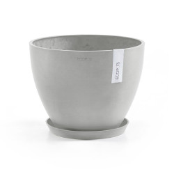 Pot Rond Antwerp 30 Blanc Gris - Ø 30 x H. 25,5 cm - 11,4 L - ECOPOTS