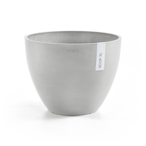 Pot Rond Antwerp 50 New Blanc Gris - Ø 50 x H. 37,5 cm - 52 L - ECOPOTS